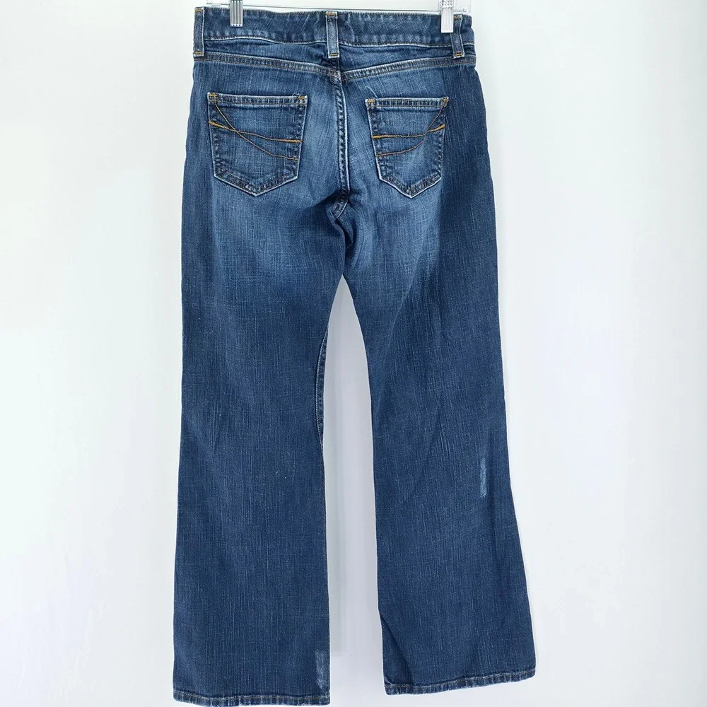 Gap Curvy Low Rise Stretch Jeans Womens 4 Reg Blue Flare Medium Wash 471020-00